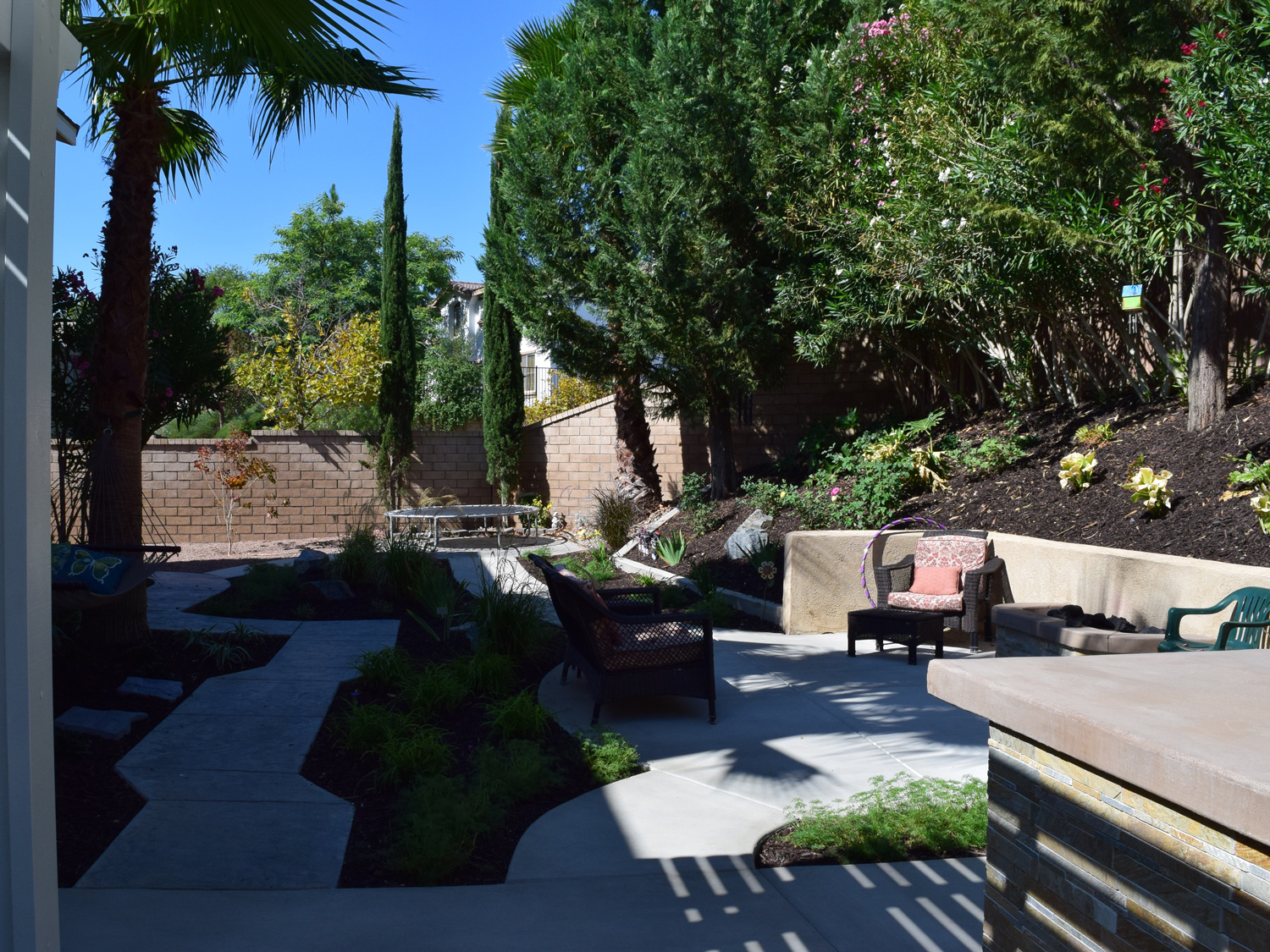 Retaining wall and patio space in Temecula McCabe's Landscape Construction