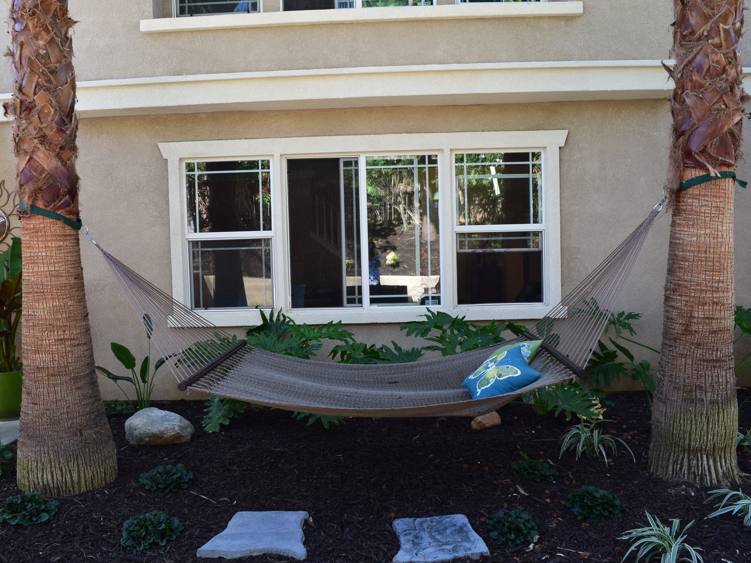 Hammock space between palms in Temecula McCabe's Landscape Construction