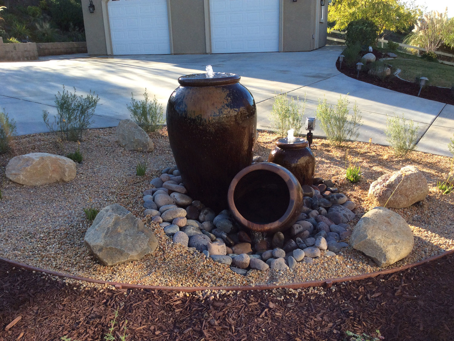 Water fountain, pot water feature in Temecula McCabe's Landscape Construction