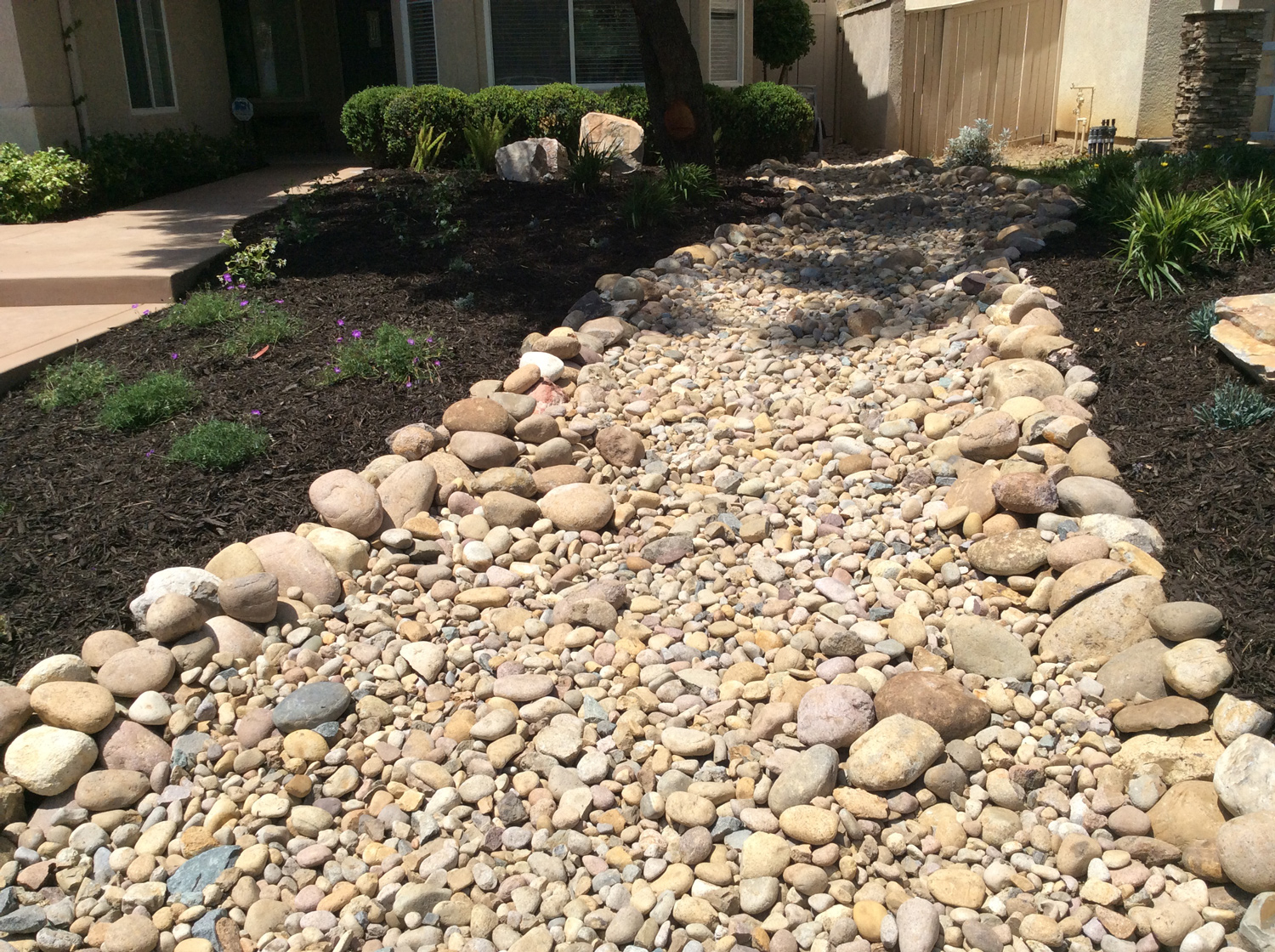 Dry river stream bed in Temecula McCabe's Landscape Construction