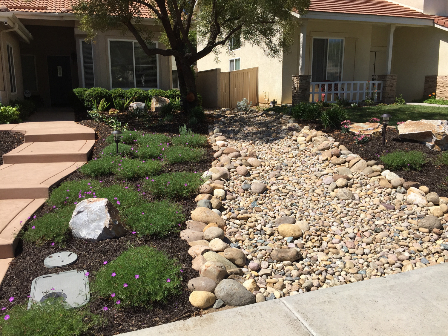 Dry river stream bed in Temecula McCabe's Landscape Construction