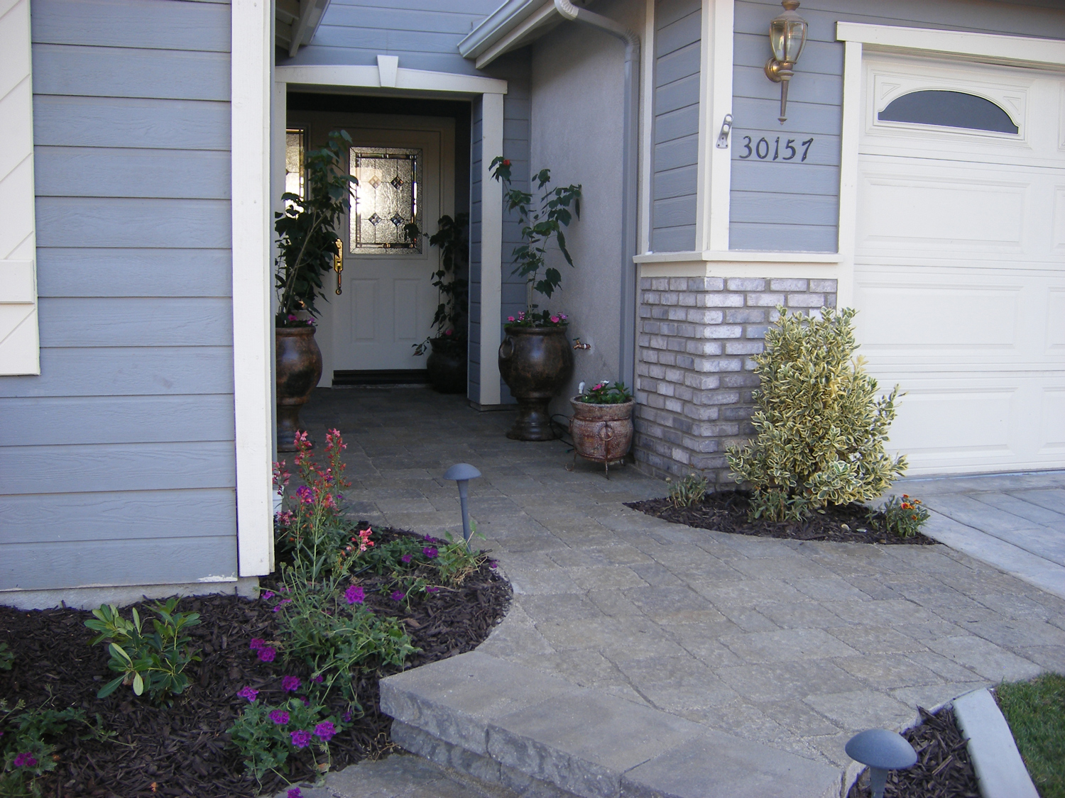 Paver walkway to front in Murrieta McCabe's Landscape Construction