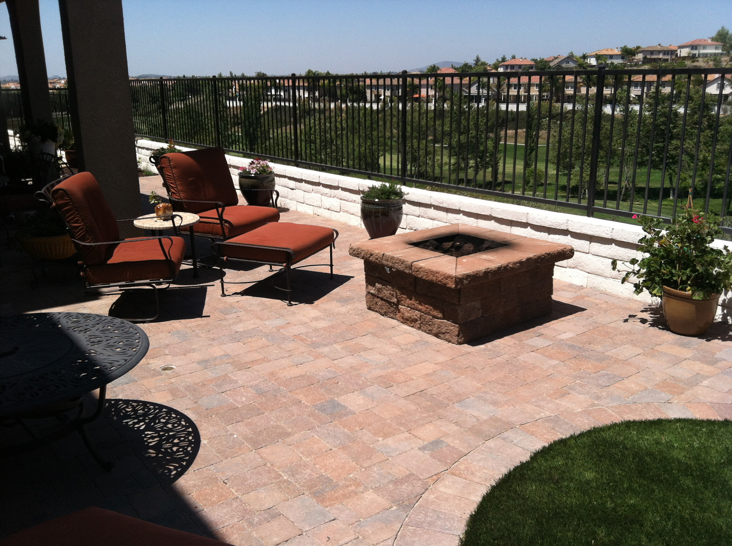 Pavers with fire pit in Temecula McCabe's Landscape Construction