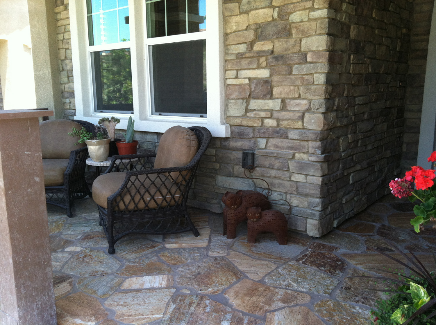 Flagstone front porch in Temecula McCabe's Landscape Construction