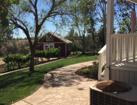Vineyard barn landscape design in Wine Country Temecula McCabe's Landscape Construction