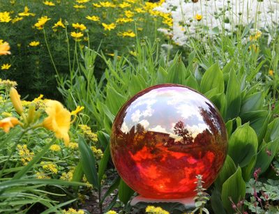 Gazing ball in the garden