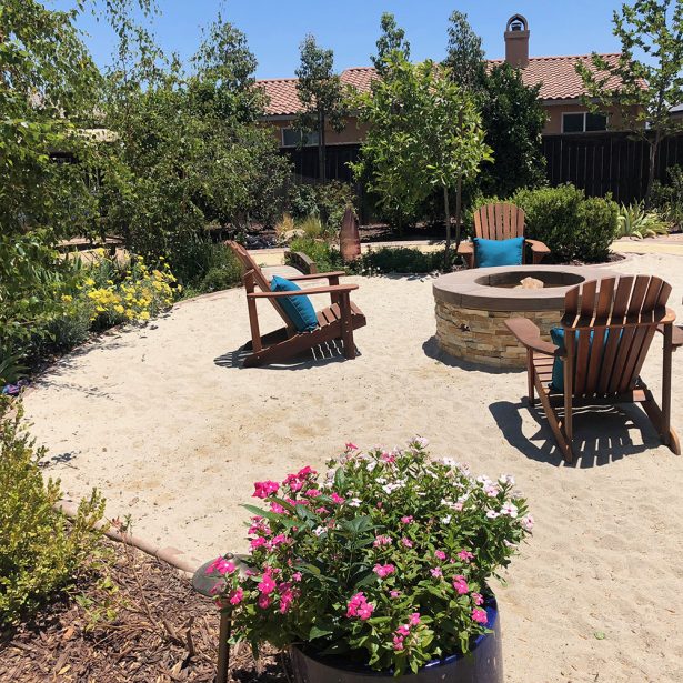 sand area with fire pit