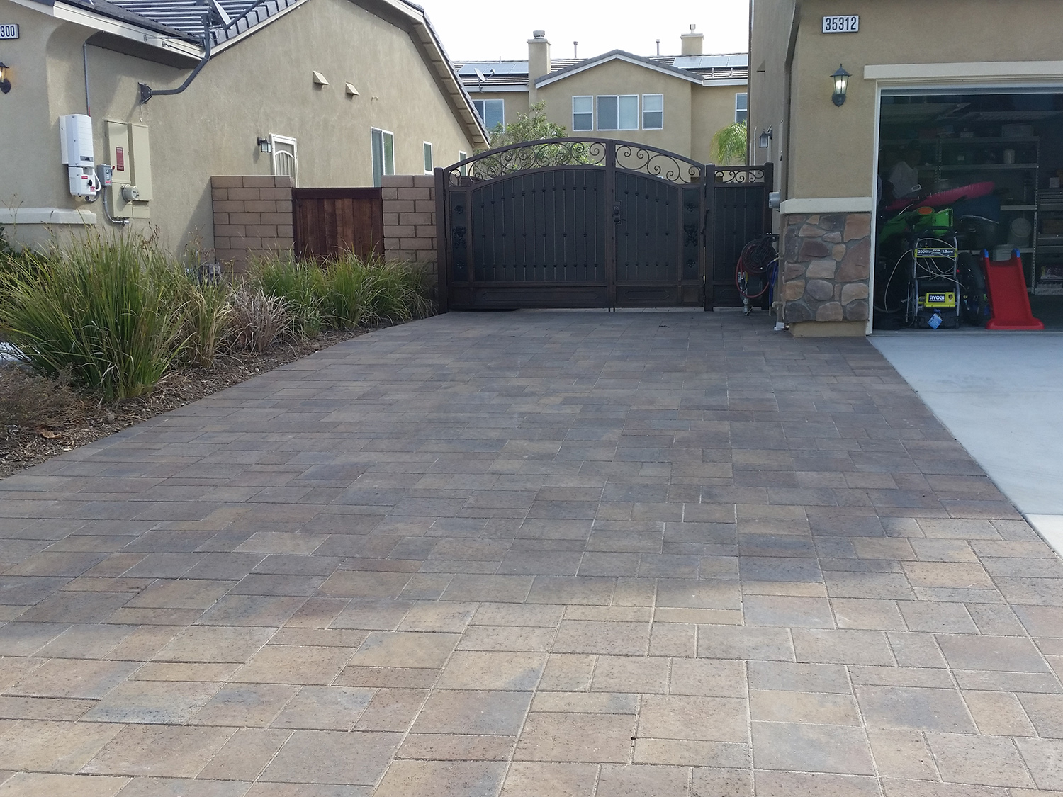 RV access driveway extension made of pavers