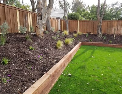 Wooden wall with country gardens