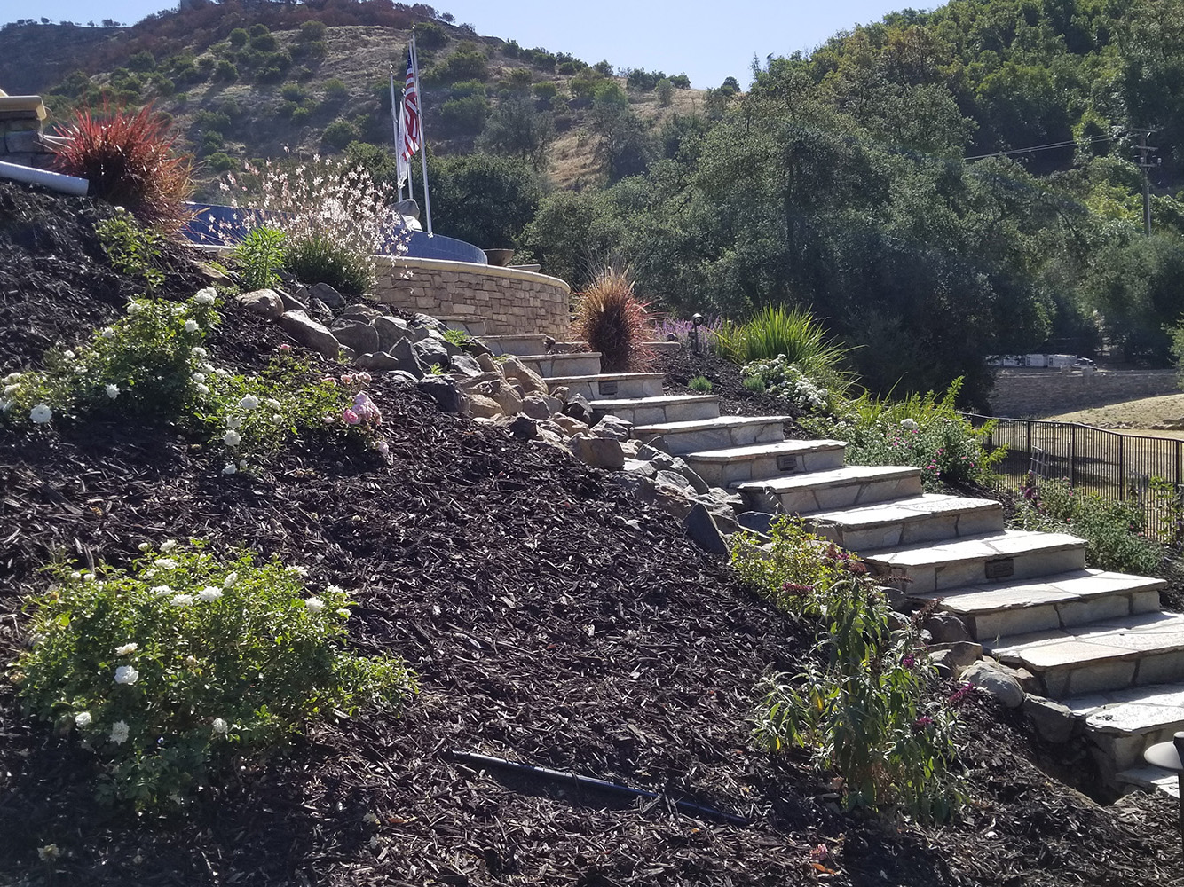 McDonald Project - Stone Steps solution for steep slope, Louisville area of  Knox - Traditional - Landscape - Other - by Willow Ridge Garden Center &  Landscaping