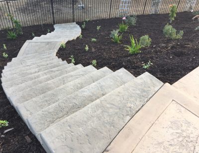 Concrete stairs on a slope
