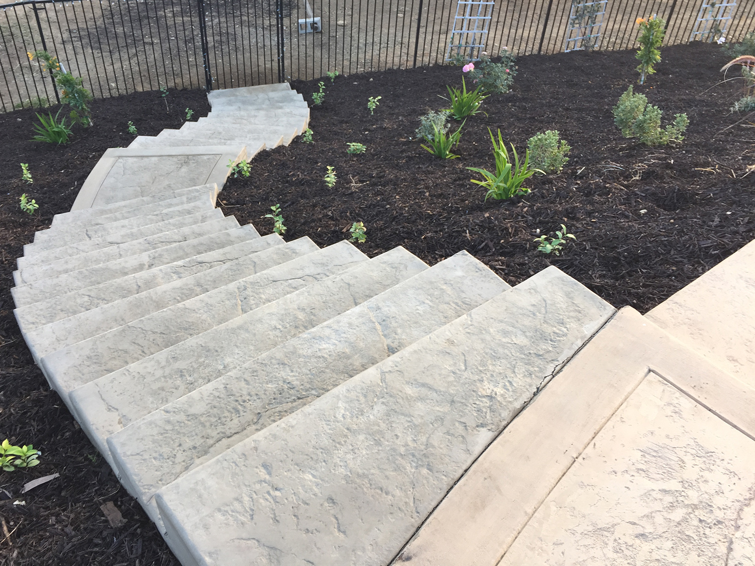 Concrete stairs on a slope