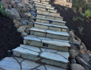 Flagstone faced steps