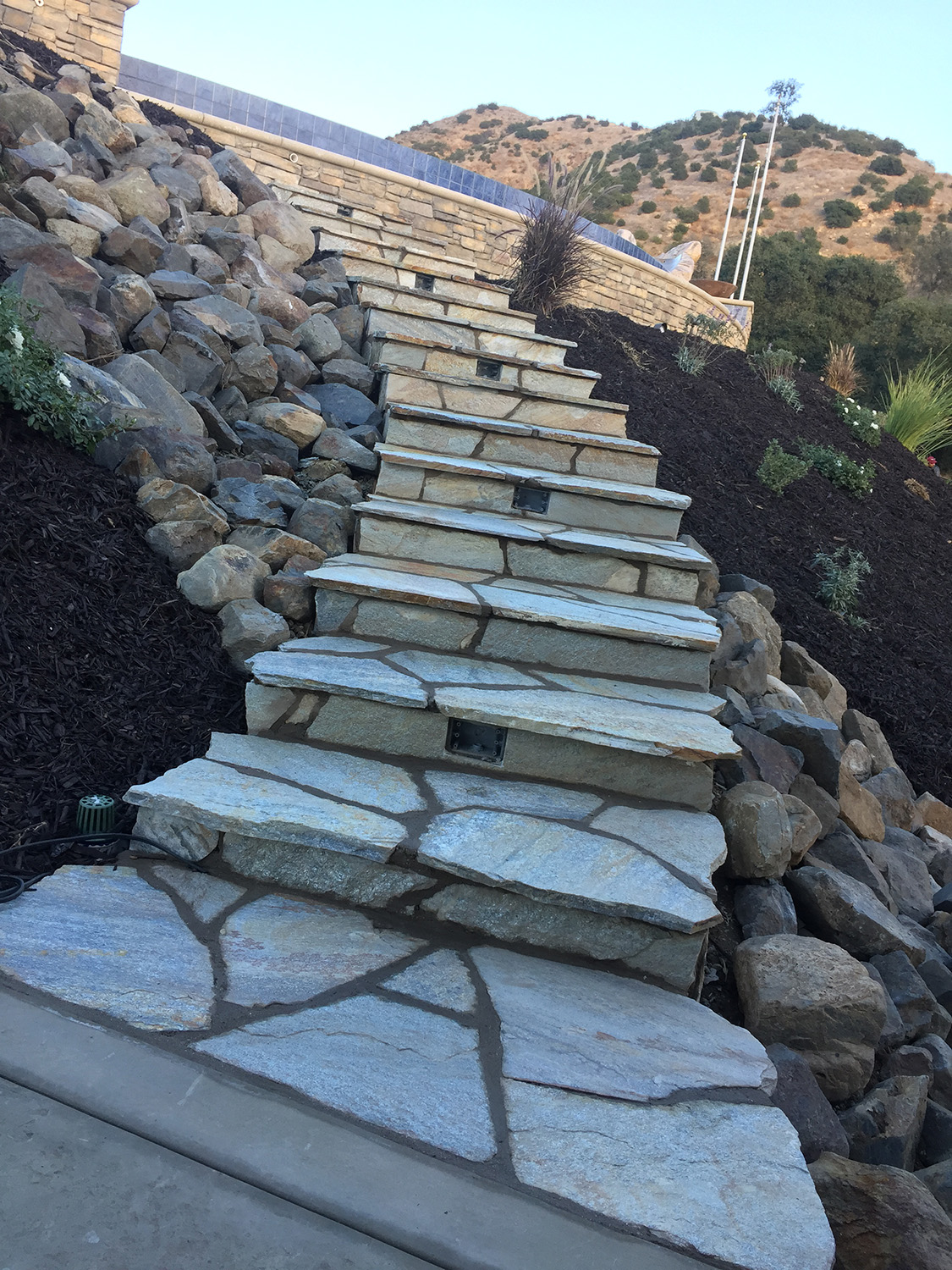 Flagstone faced steps